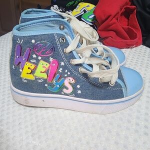 HEELYS EUC UNISEX SZ YOUTH 1Y VELOZ DENIM HEELY SNEAKER SHOES
